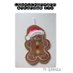 Anhänger ITH - Lebkuchenmann Herr Zipfelmütz Gingerbread Christmas